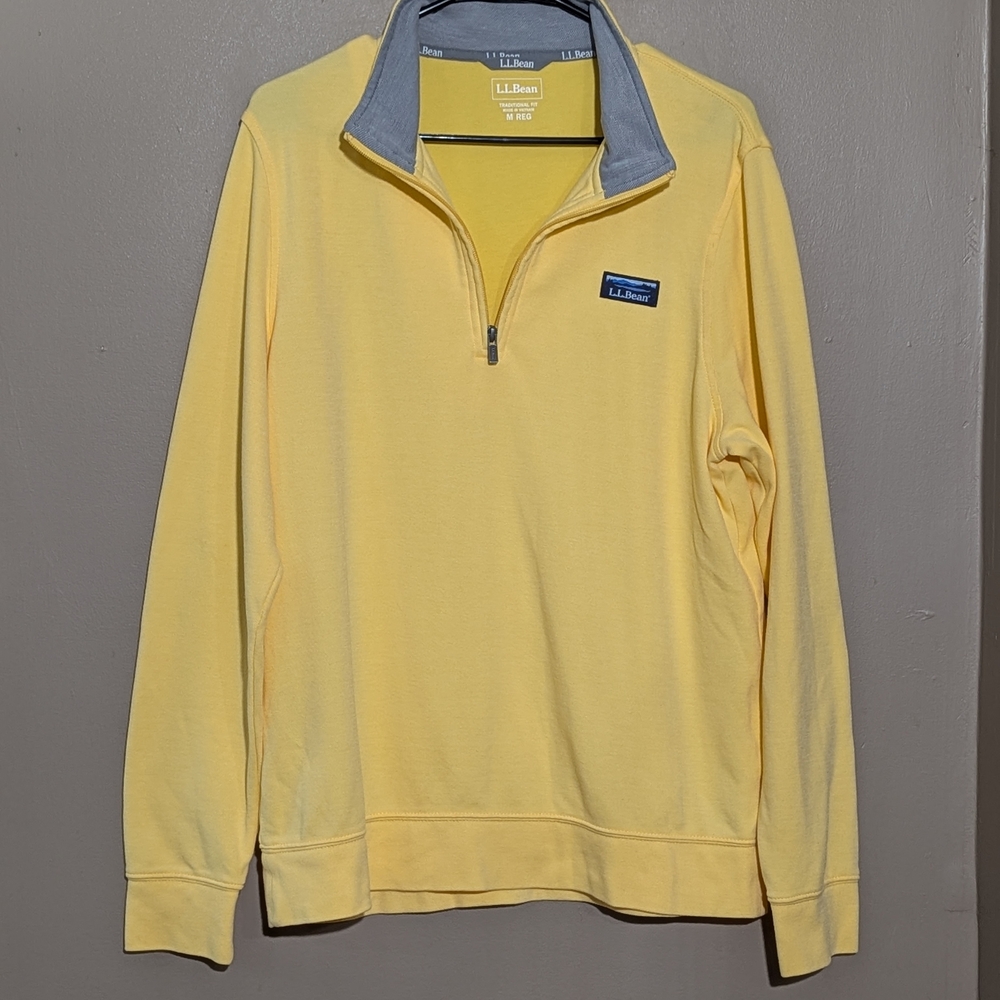 L.L. Bean Men's Yellow Quarter-Zip Sweater
